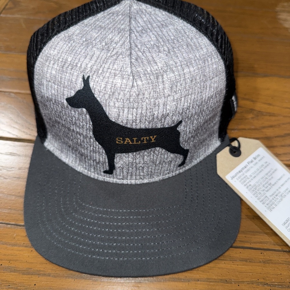 Prana Journeyman Flat Brim Charcoal Salty Dog Organic Adjustable‎ NWT Hat